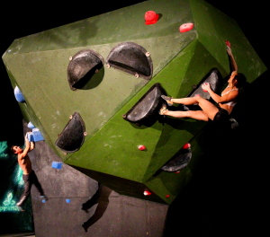 Foreground: Alex Puccio manhandling W4 Background: Carlo Traversi mid-double-paddle